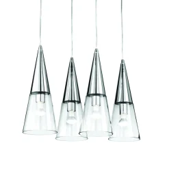 Lampada a sospensione, Lampadario, Luminare sospeso, Lampada a pendente, 80x12h15 cm, Cromo