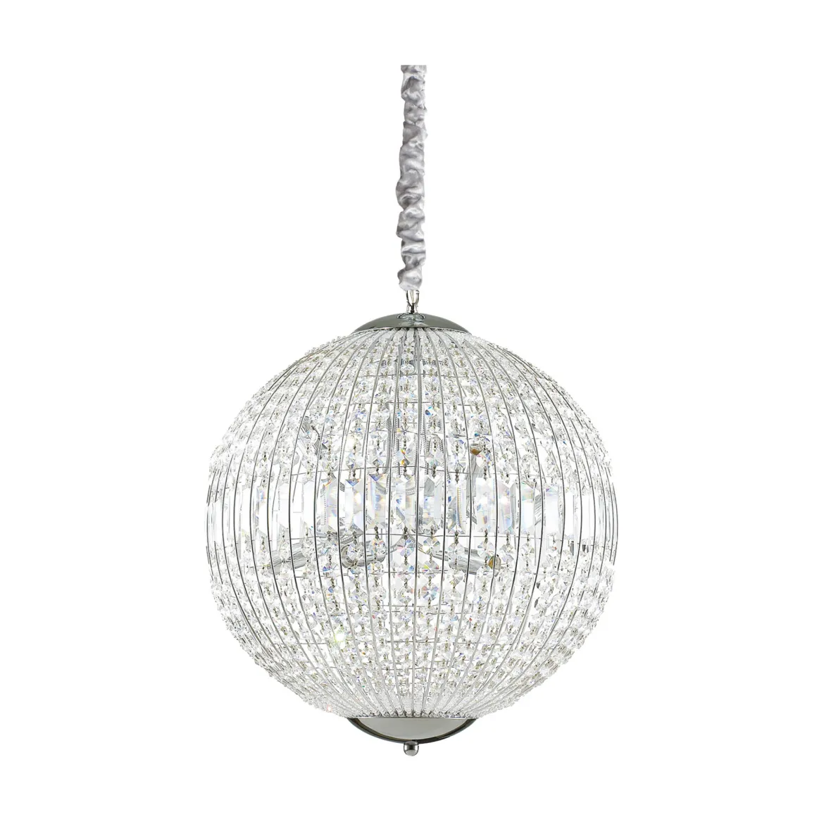 Lampada a sospensione LUXOR SP8, Lampadario, Luminare sospeso, Lampada a pendente, 50x50h75 cm, Cromo