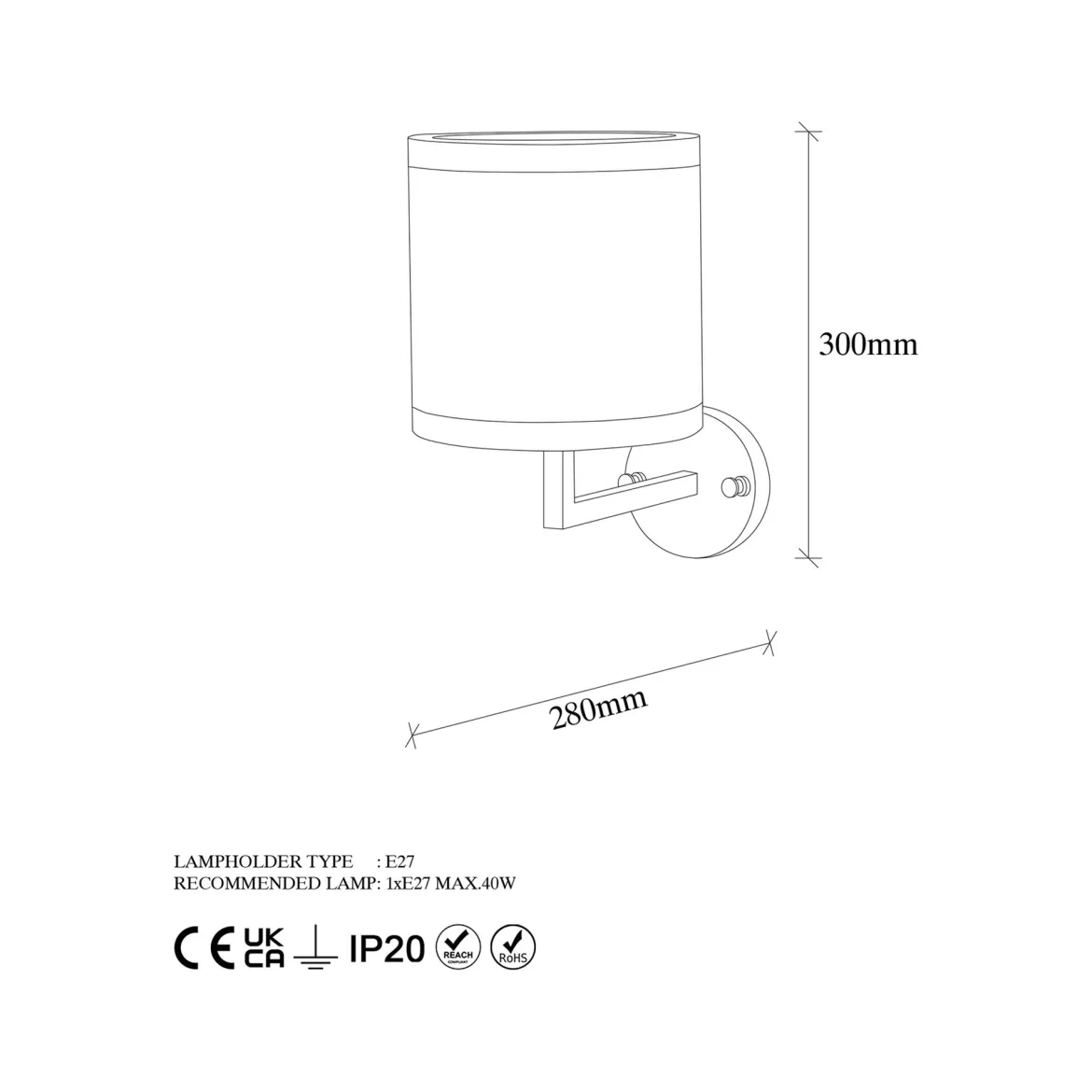 Lampada da Parete Beige oro Attacco e 27 max 40 w Indoor, Colore Struttura oro - Ferriere
