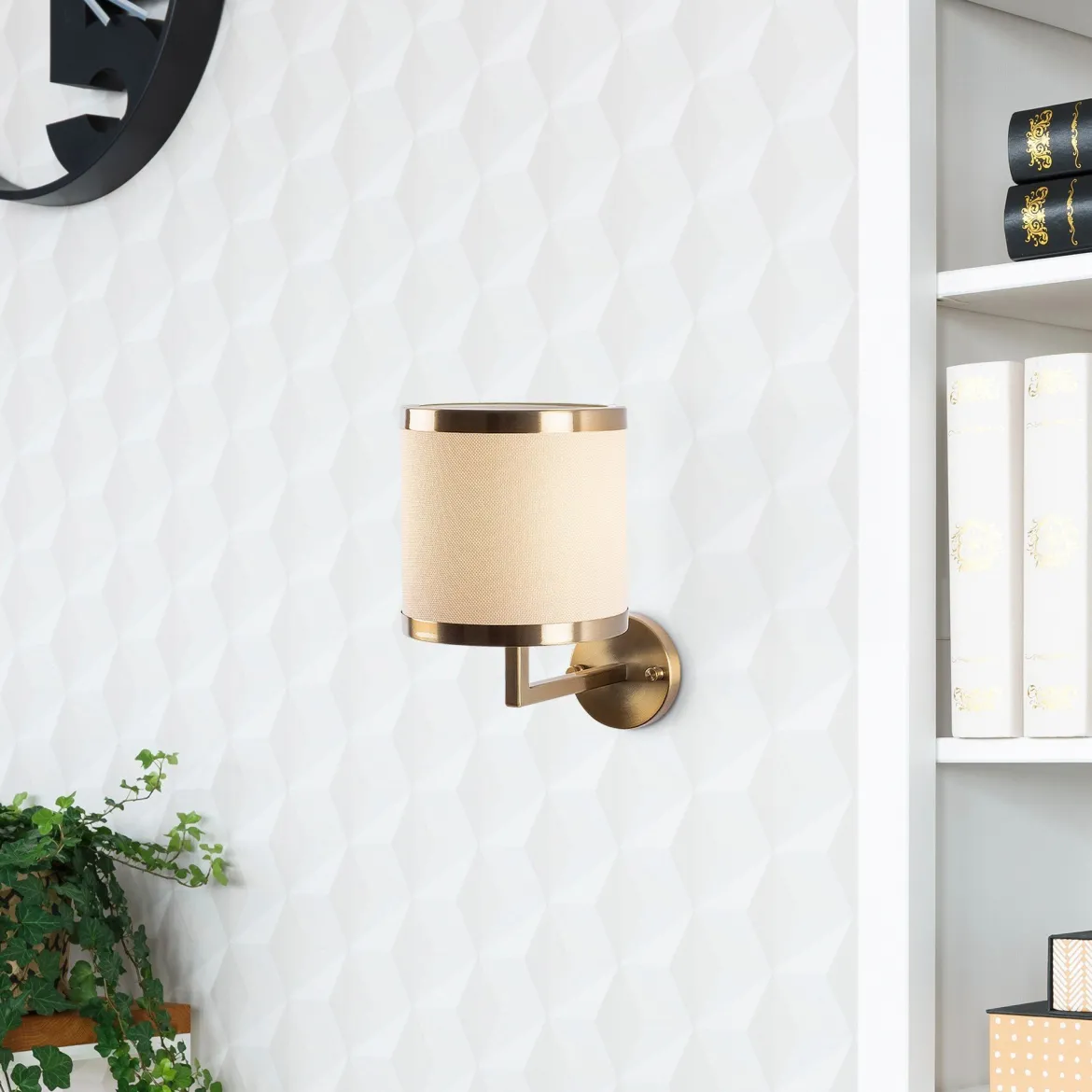 Lampada da Parete Beige oro Attacco e 27 max 40 w Indoor, Colore Struttura oro - Ferriere