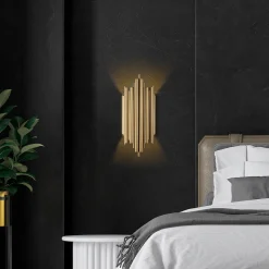 Lampada da Parete oro Attacco e 14 max 40 w Indoor, Materiale Aplique in Metallo - Ceranova