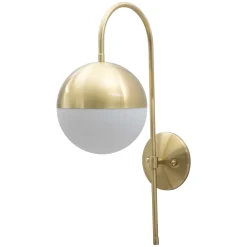 Lampada da Parete oro Bianco Necessaria 1 Lampadina Attacco e14, Indoor - Haines