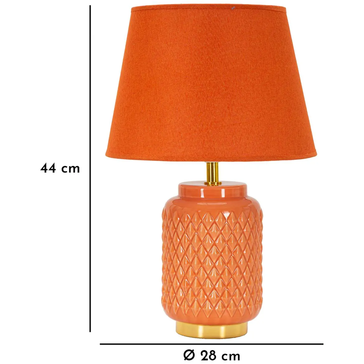 Lampada da Tavolo Arancione oro Necessaria 1 Lampadina Attacco e27, Paralume - Cordov