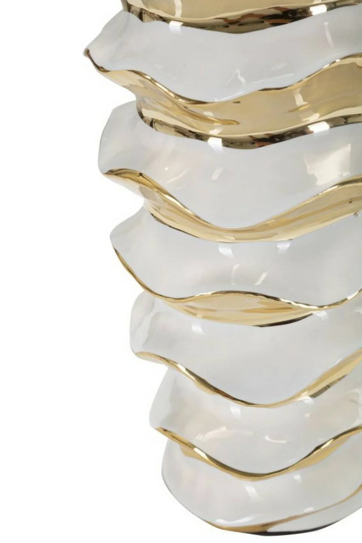 Lampada da tavolo Ashcan, 33x33 h53 cm, Bianco e Oro
