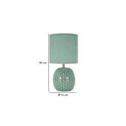 Lampada da Tavolo Azzurro Turchese Necessaria 1 Lampadina Attacco e14, Paralume - Ketchi