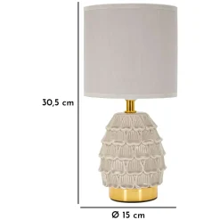 Lampada da Tavolo Beige oro Necessaria 1 Lampadina Attacco e27, Paralume - Bafala