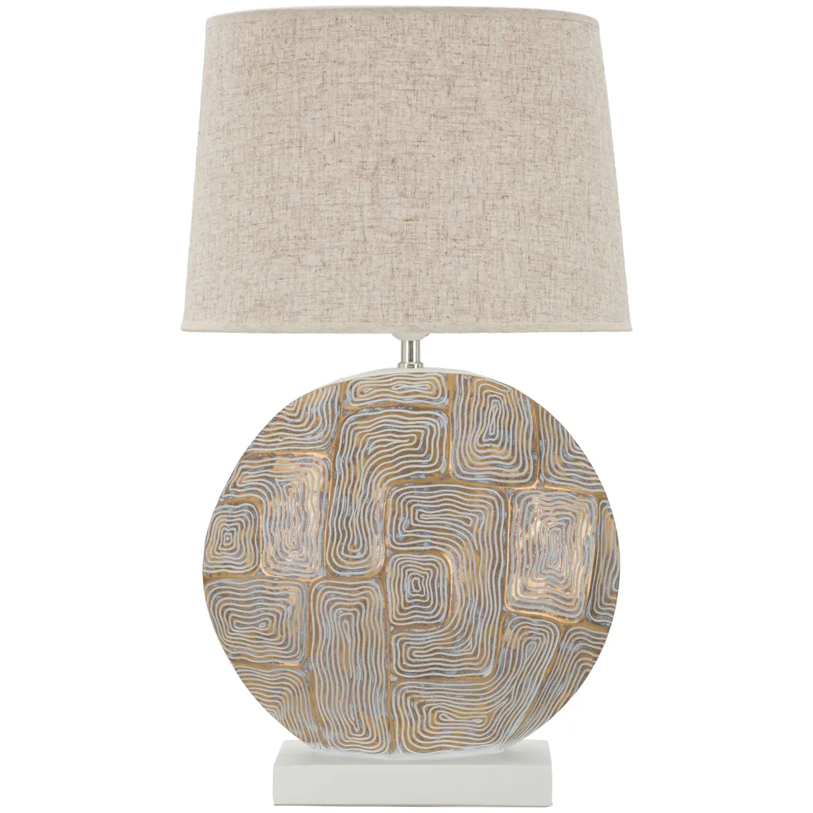 Lampada da Tavolo Beige oro Necessaria 1 Lampadina Attacco e27, Paralume - Fale