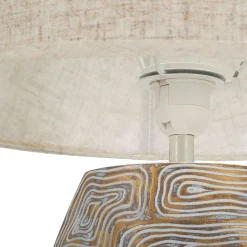 Lampada da Tavolo Beige oro Necessaria 1 Lampadina Attacco e27, Paralume - Falekaza
