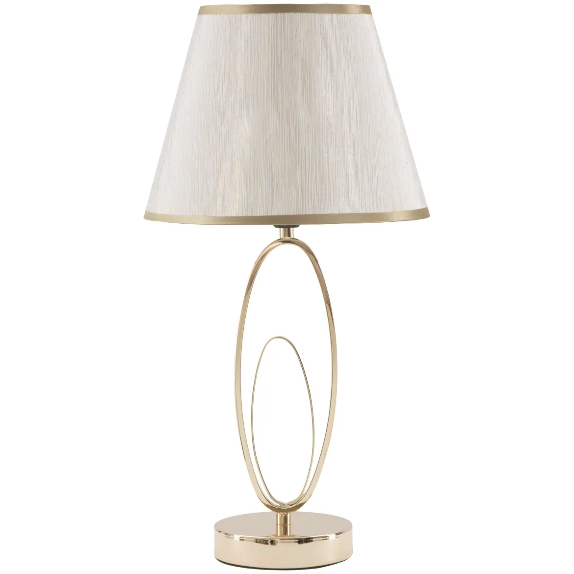 Lampada da Tavolo Bianco Crema oro Necessaria 1 Lampadina Attacco e27, Paralume - Kars