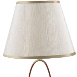 Lampada da Tavolo Bianco Crema oro Necessaria 1 Lampadina Attacco e27, Paralume - Kars