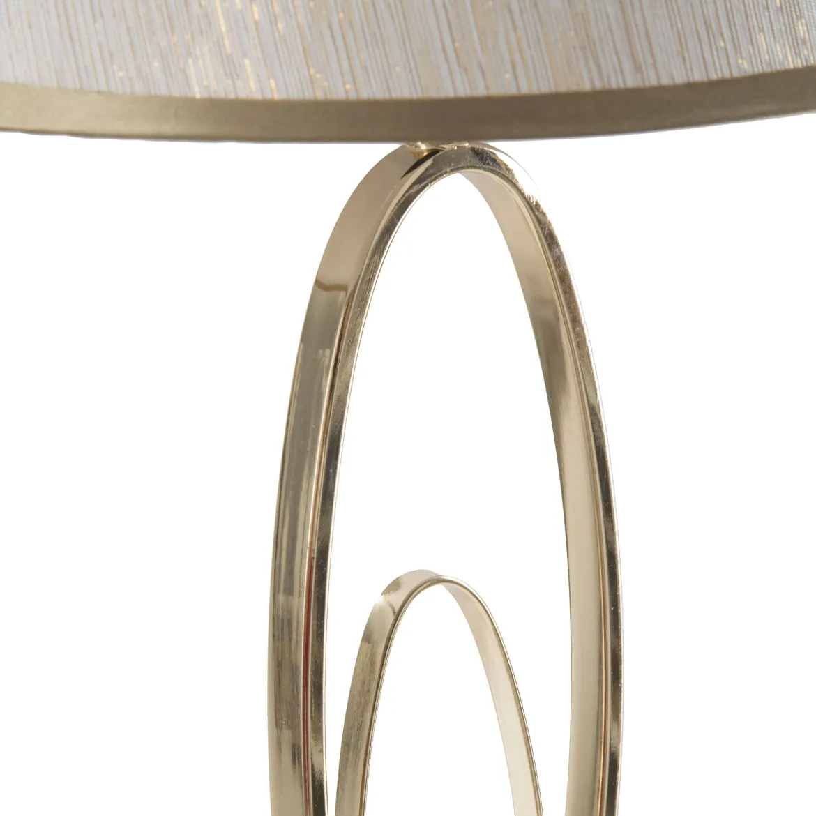 Lampada da Tavolo Bianco Crema oro Necessaria 1 Lampadina Attacco e27, Paralume - Kars