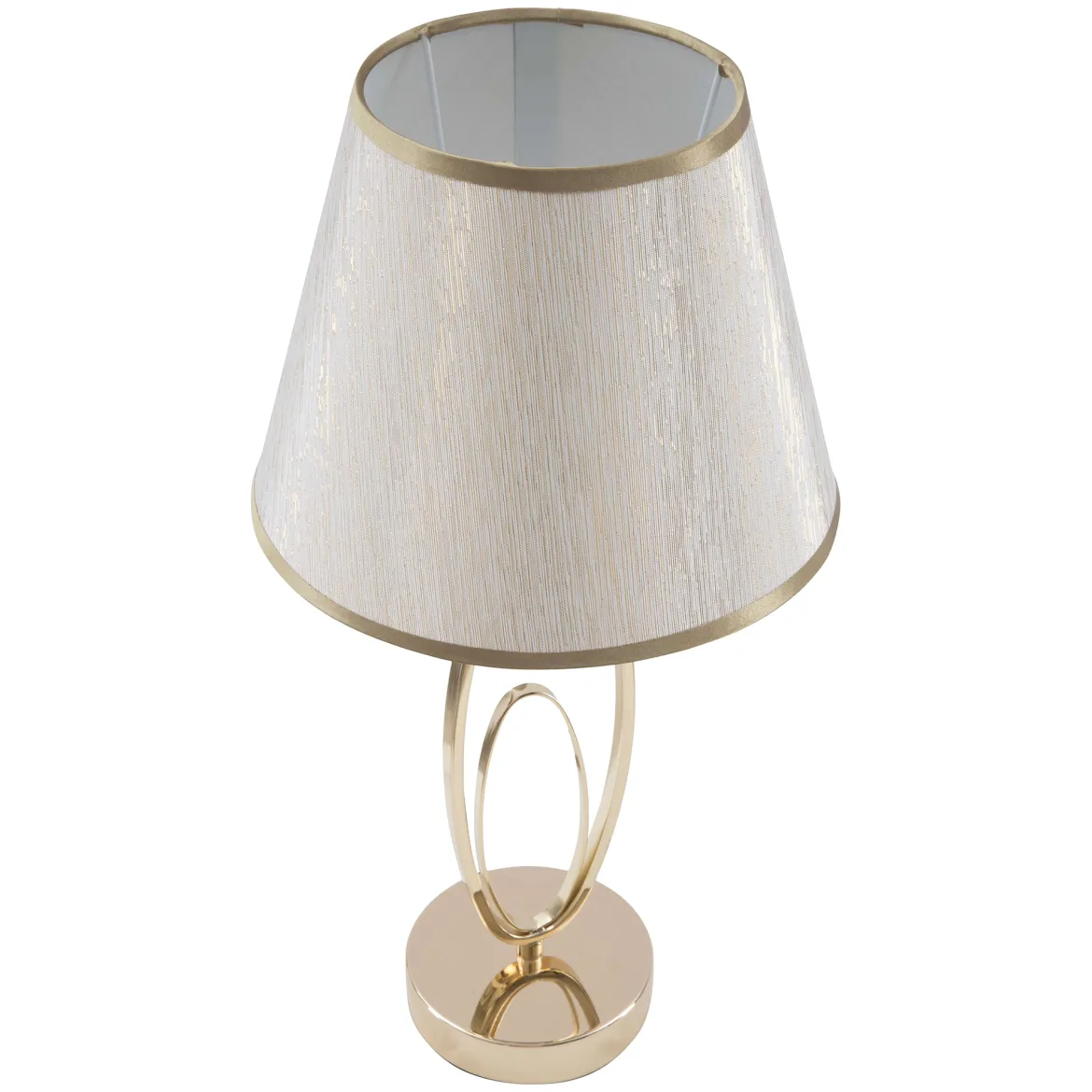 Lampada da Tavolo Bianco Crema oro Necessaria 1 Lampadina Attacco e27, Paralume - Kars