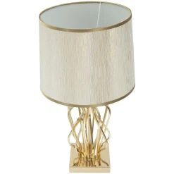 Lampada da Tavolo Bianco Crema oro Necessaria 1 Lampadina Attacco e27, Paralume - Sigiri