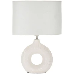 Lampada da Tavolo Bianco Necessaria 1 Lampadina Attacco e14, Paralume - Mirny