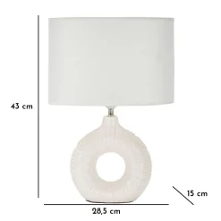 Lampada da Tavolo Bianco Necessaria 1 Lampadina Attacco e14, Paralume - Mirny