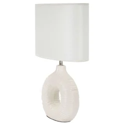 Lampada da Tavolo Bianco Necessaria 1 Lampadina Attacco e14, Paralume - Mirny