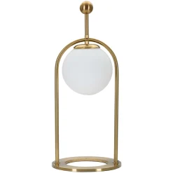 Lampada da Tavolo Bianco Opaco oro Necessaria 1 Lampadina Attacco e14, Interruttore Manuale - Andong