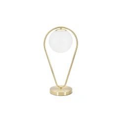 Lampada da Tavolo Bianco oro Necessaria 1 Lampadina Attacco e14, Interruttore Manuale - Basomo