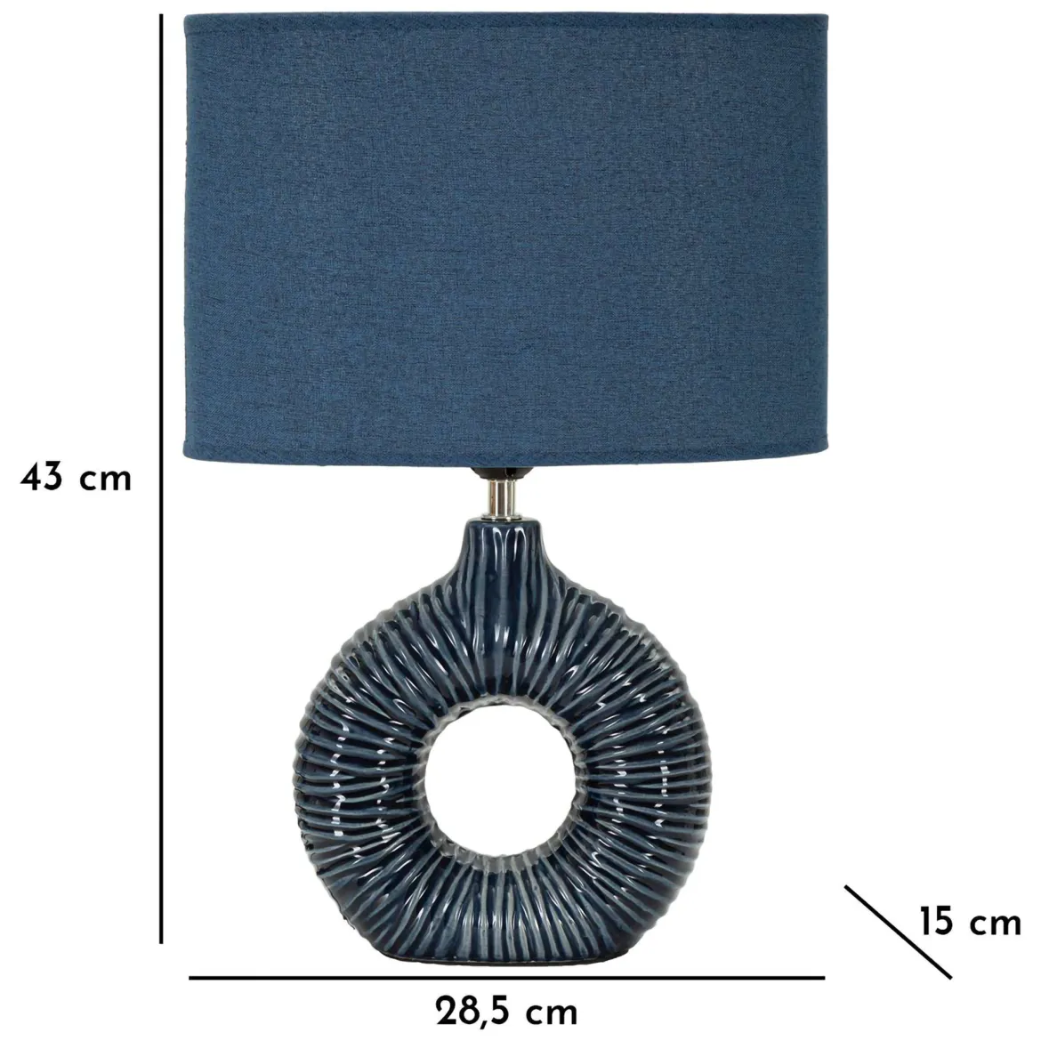 Lampada da Tavolo blu Necessaria 1 Lampadina Attacco e14, Paralume - Mirny