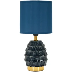 Lampada da Tavolo blu oro Necessaria 1 Lampadina Attacco e14, Paralume - Talkee
