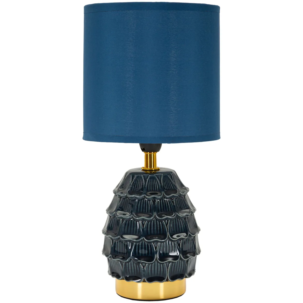 Lampada da Tavolo blu oro Necessaria 1 Lampadina Attacco e14, Paralume - Yakuta