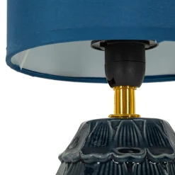 Lampada da Tavolo blu oro Necessaria 1 Lampadina Attacco e14, Paralume - Yakuta