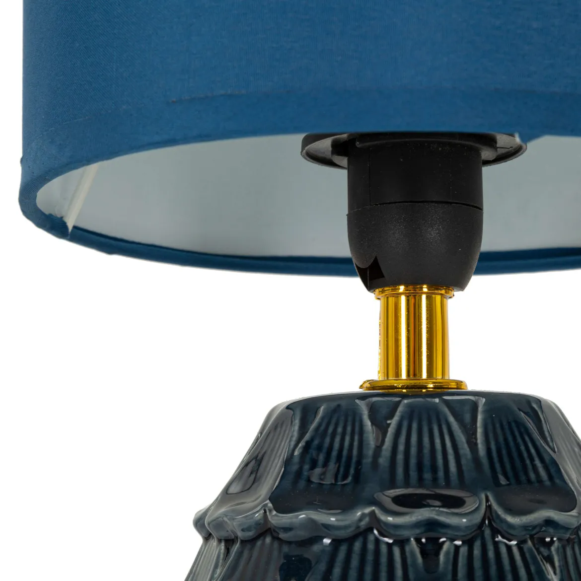 Lampada da Tavolo blu oro Necessaria 1 Lampadina Attacco e14, Paralume - Yakuta