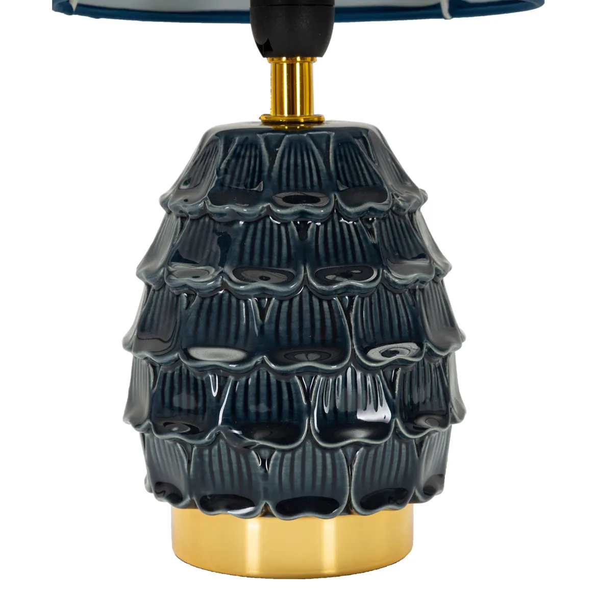 Lampada da Tavolo blu oro Necessaria 1 Lampadina Attacco e14, Paralume - Yakuta