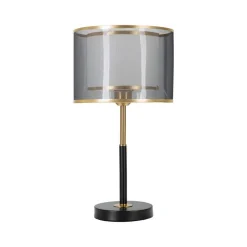 Lampada da tavolo Chiaroscuro, 25x25 h48 cm, Nero e Oro