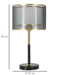 Lampada da tavolo Chiaroscuro, 25x25 h48 cm, Nero e Oro
