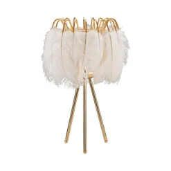 Lampada da tavolo Estofado, 40x40 h60 cm, Bianco e Oro