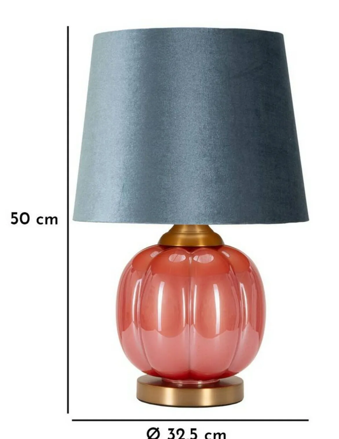Lampada da tavolo Fibocchi, 33x33 h50 cm, Rosso e Blu