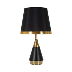 Lampada da tavolo Grattage, 28x28 h50 cm, Nero e Oro