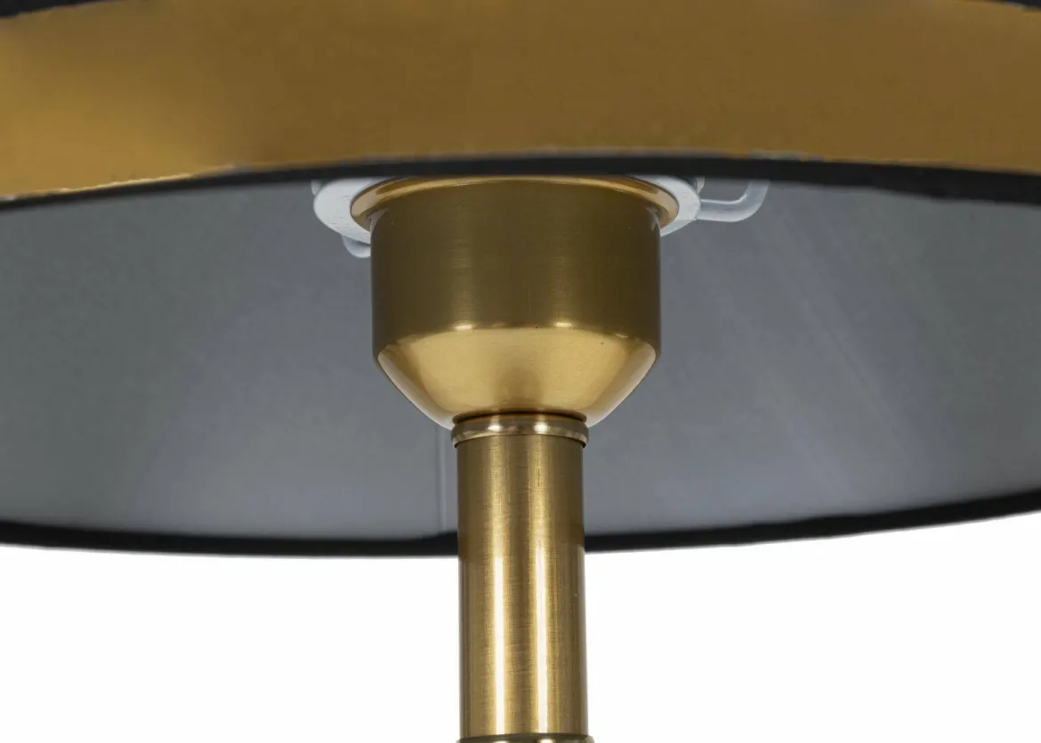 Lampada da tavolo Grattage, 28x28 h50 cm, Nero e Oro