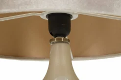 Lampada da tavolo Greci, 35x35 h51 cm, Bianco perla