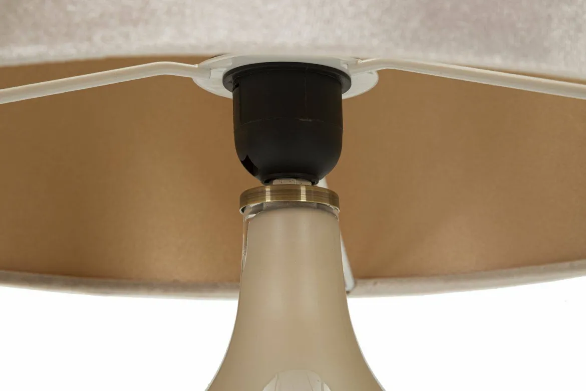 Lampada da tavolo Greci, 35x35 h51 cm, Bianco perla