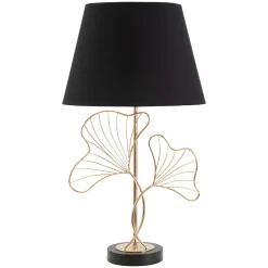 Lampada da Tavolo Nero oro Necessaria 1 Lampadina Attacco e27, Paralume - Hida