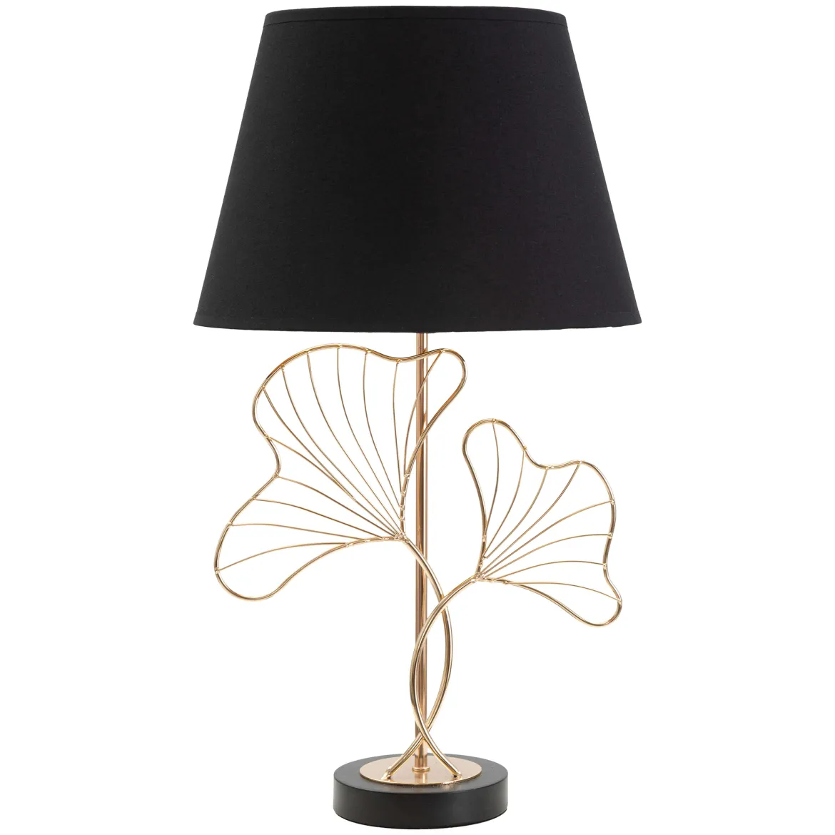 Lampada da Tavolo Nero oro Necessaria 1 Lampadina Attacco e27, Paralume - Hida
