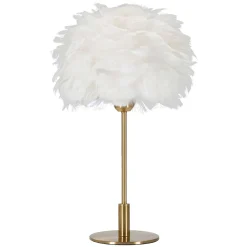 Lampada da Tavolo oro Bianco Necessaria 1 Lampadina Attacco e27, Paralume - Bala