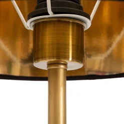 Lampada da Tavolo oro Nero Decorazione con Pappagalli Attacco e27, Paralume - Paia