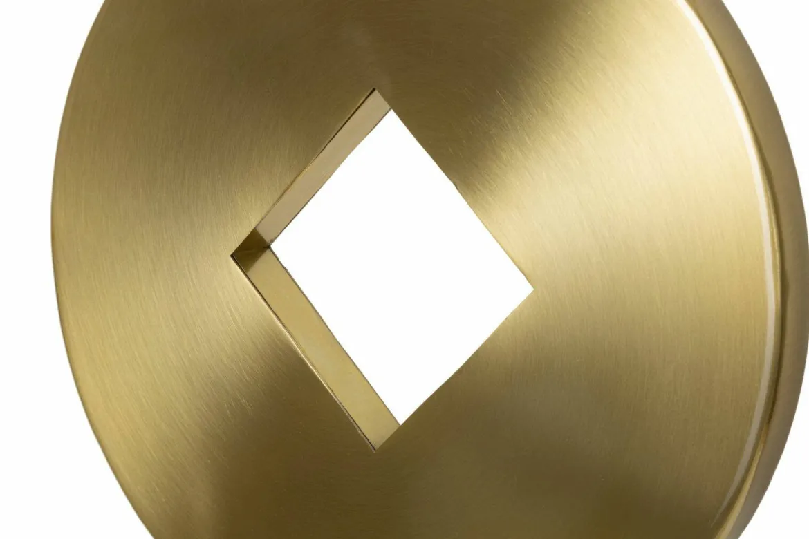Lampada da tavolo Papier, 30x30 h53 cm, Bianco e Oro