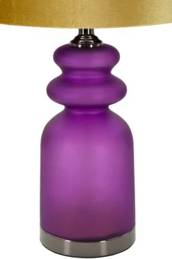 Lampada da tavolo Pescaia, 33x33 h58 cm, Viola e Oro