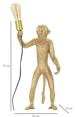 Lampada da tavolo Piet, 26x34 h55 cm, Oro