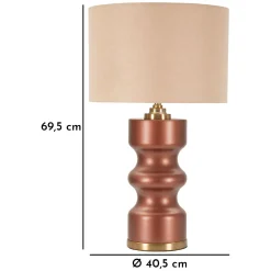 Lampada da Tavolo Rosa Marrone Necessaria 1 Lampadina Attacco e27, Paralume - Dabame