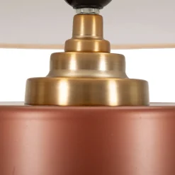 Lampada da Tavolo Rosa Marrone Necessaria 1 Lampadina Attacco e27, Paralume - Dabame