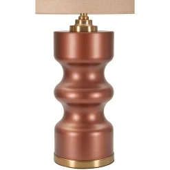 Lampada da Tavolo Rosa Marrone Necessaria 1 Lampadina Attacco e27, Paralume - Dabame