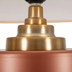 Lampada da Tavolo Rosa Marrone Necessaria 1 Lampadina Attacco e27, Paralume - Toberm
