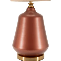 Lampada da Tavolo Rosa Marrone Necessaria 1 Lampadina Attacco e27, Paralume - Uig