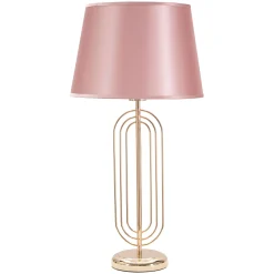 Lampada da Tavolo Rosa oro Necessaria 1 Lampadina Paralume, Attacco e27 - Khajur