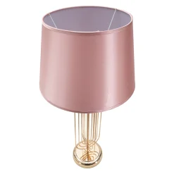 Lampada da Tavolo Rosa oro Necessaria 1 Lampadina Paralume, Attacco e27 - Khajur